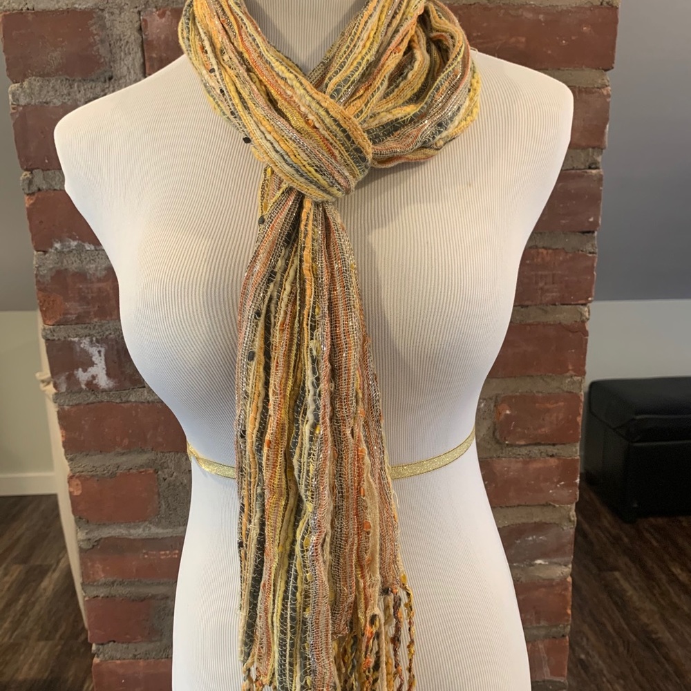 Orange textured scarf